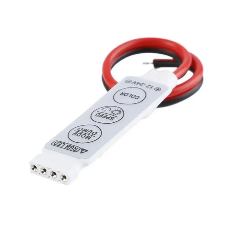 Мини-контроллер с 3 кнопками для светодиодной ленты DC 12 В 24 В, контроллер светодиодов RGB, 4-контактный разъем диммера для светодиодной ленты 2835 5050