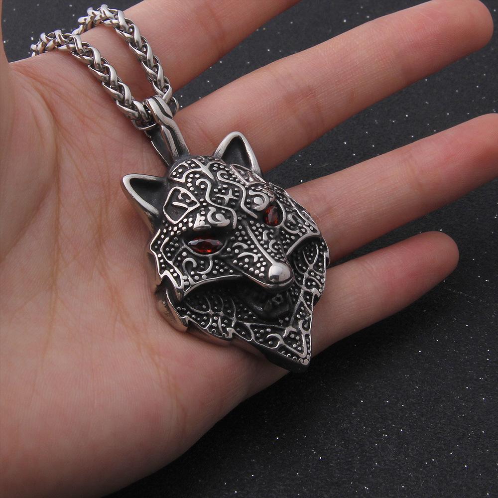 Punk Stainless Steel New Wolf Pendant Necklace Viking Men Celt Charm Fashion Jewelry Boys Gift