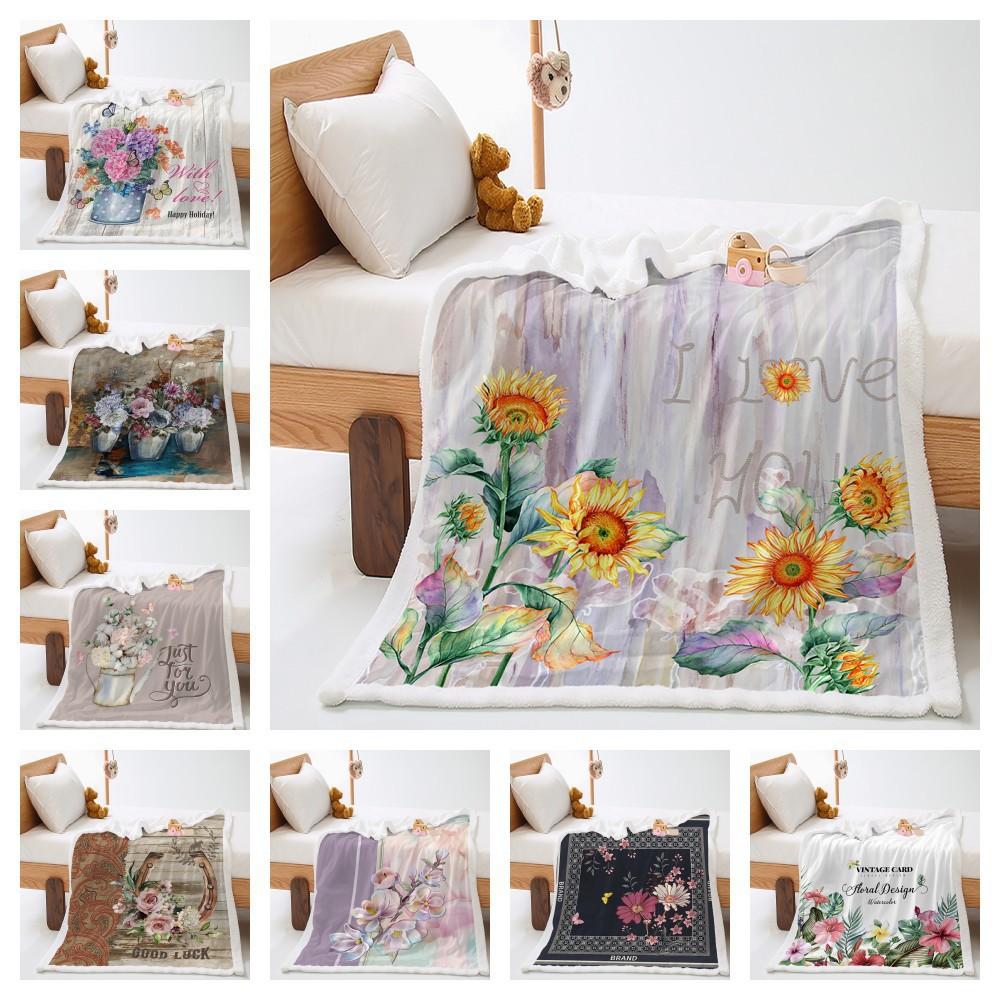 Blanket Flower European Vintage Blanket Lamb Fleece Crystal Fleece Blanket Blanket Universal In All Seasons