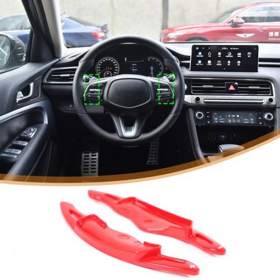 Red Gear Shift Paddles Paddle Shifters For Hyundai Elantra Sonata Genesis G70