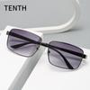 Non-polarized Rectangle Metal Fashion Small Square Sunglasses Retro Shades Vintage Trendy Driving Sun Glasses for Women & Men