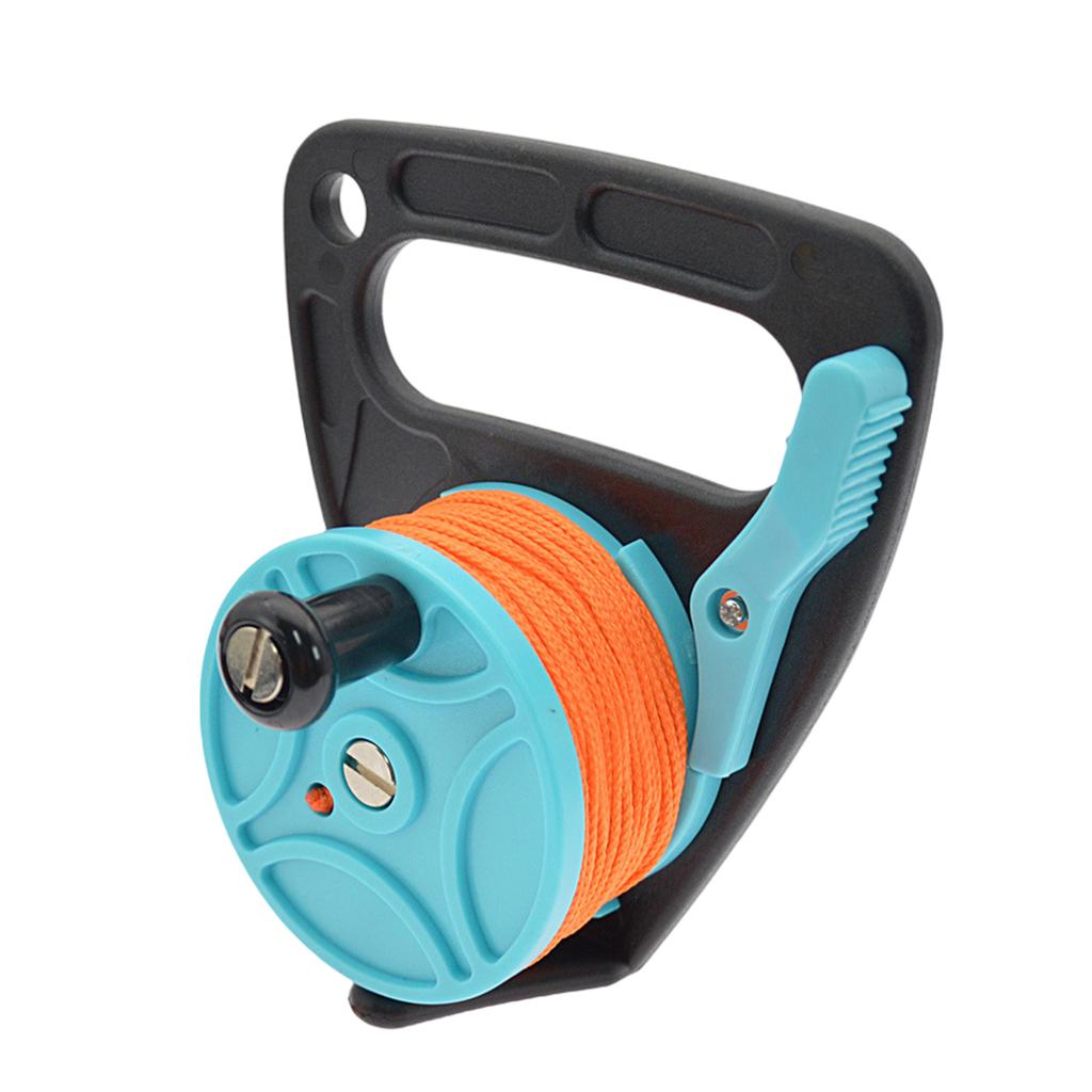 Scuba Diving Reel with Thumb Stopper and 150ft High Visibility Line Scuba Ratchet Dive Reel Finger Spool Easy To Use