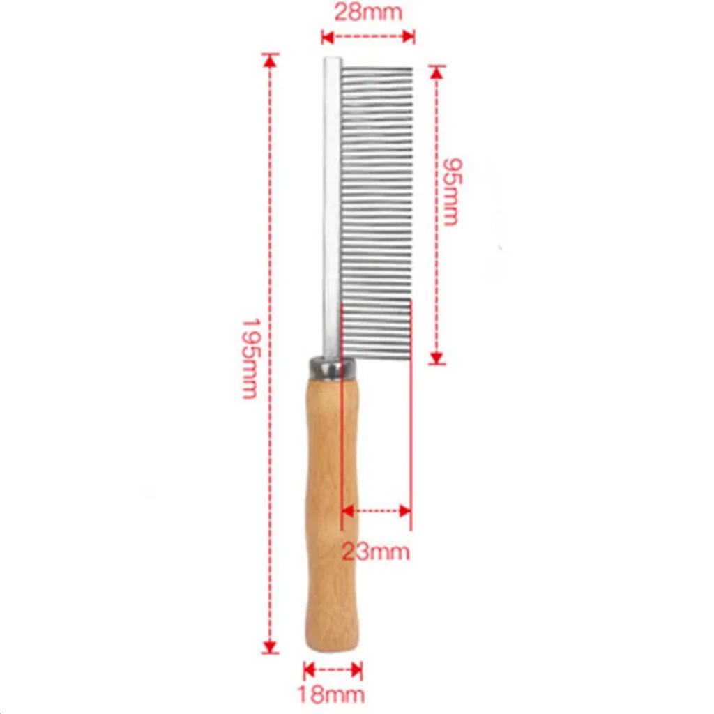 Cat Comb Stainless Steel Cat Brush Dog Hair Brush Wood Handle Pet Hair Remover Cats Comb Pet Grooming Cleaning Tools Accessories