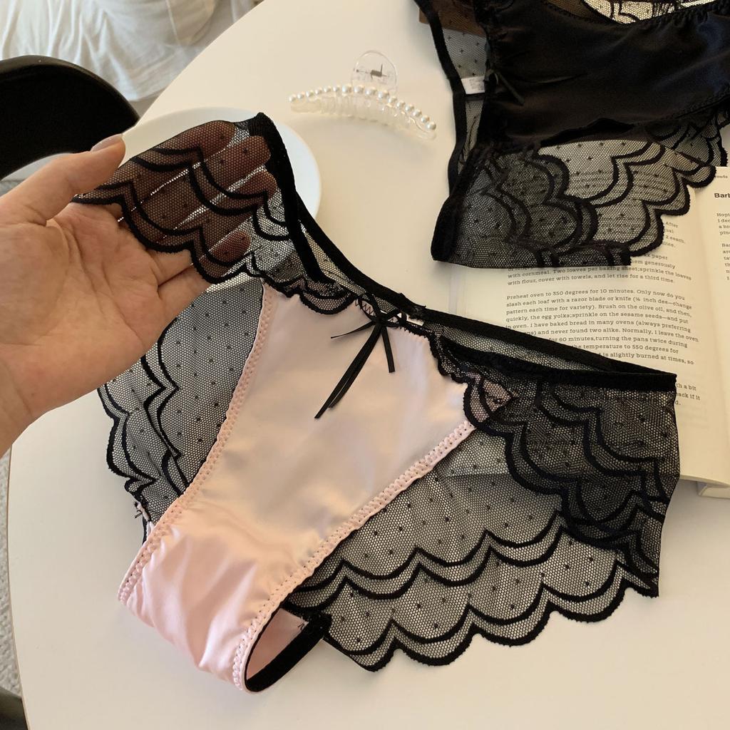 Женские летние нового стиля легкая роскошь атласные сексуальные кружевные высокие разрезы треугольные трусы