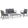 VidaXL Garden Lounge Set 4 Pcs with Cushions Patio Furniture Terrace Furniture Garden Furniture Outdoor Furniture Wood 311825