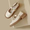 Versatile Mary Jane Shoes Women'S Single Shoes With Skirt Shallow Mouth Flat Bottom French Small Leather Shoes