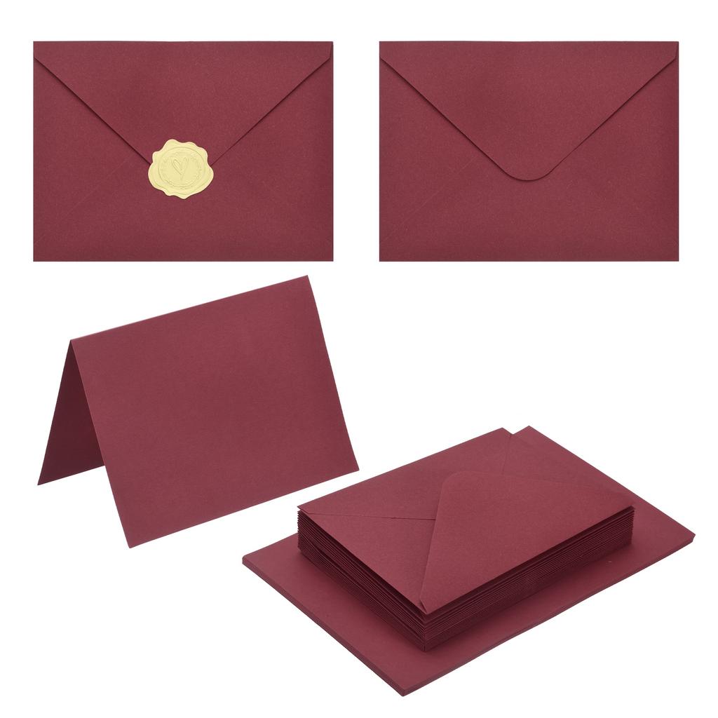 20Sets 4x6 Blank Cards and Envelopes V Flap A6 Envelopes with Cardstock & Gold Stickers for Greeting Cards Wedding Invitations
