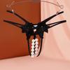 "Large Size European and American Double Row Beaded Transparent Thong"