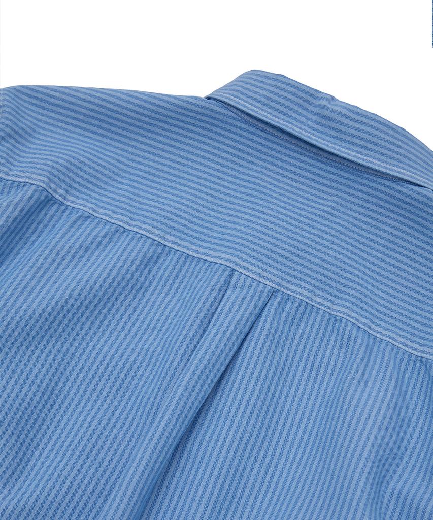 HOOVES Garments Washed Striped Shirt [Blue]