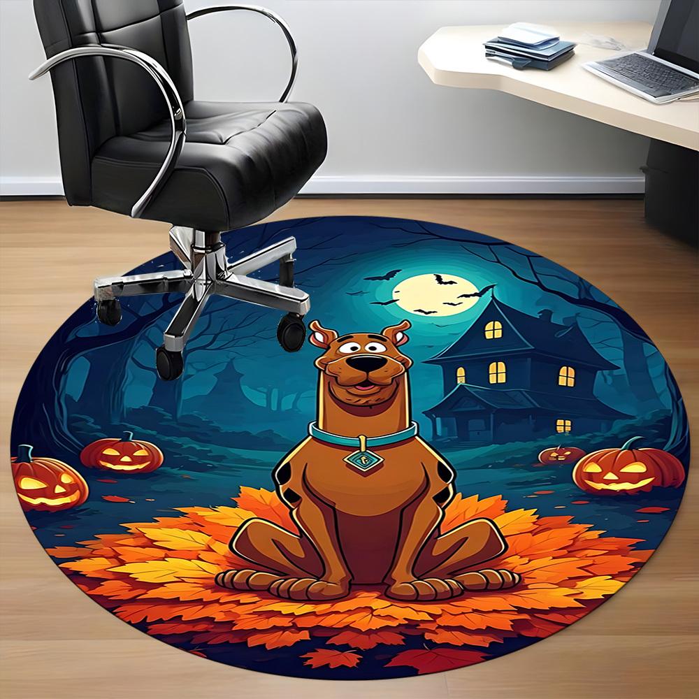 1 шт. Ковер-сиденье Scooby-Doo для офиса, нескользящий, мягкий и удобный, ковер для офиса, игр, легкий круглый напольный коврик