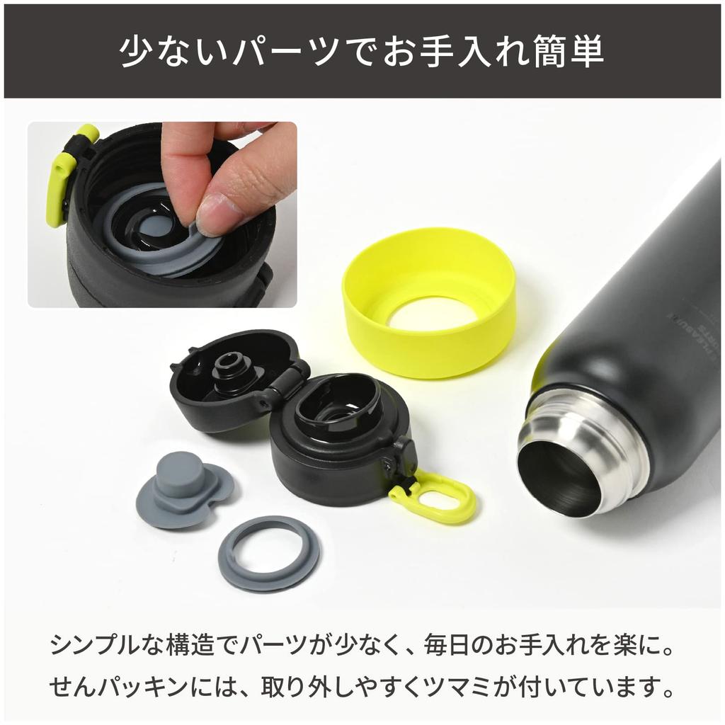 Thermos Industry Peacock Water Large Capacity Mug Hot Sports Drink Perfect for Club and Stainless Steel Black BY The-peacock (The-peacock) Bottle,