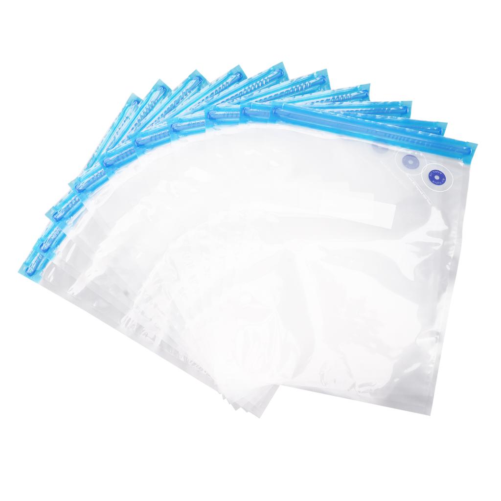 10Pcs Food Vacuum Bag Odorless Space Saving Vacuum Bag with Pump for Home Sup market