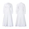 Women's Button Down T-Shirt Dress Casual Long Sleeve Maxi Dress Flowy Lapel A-line Long Dress with Pockets