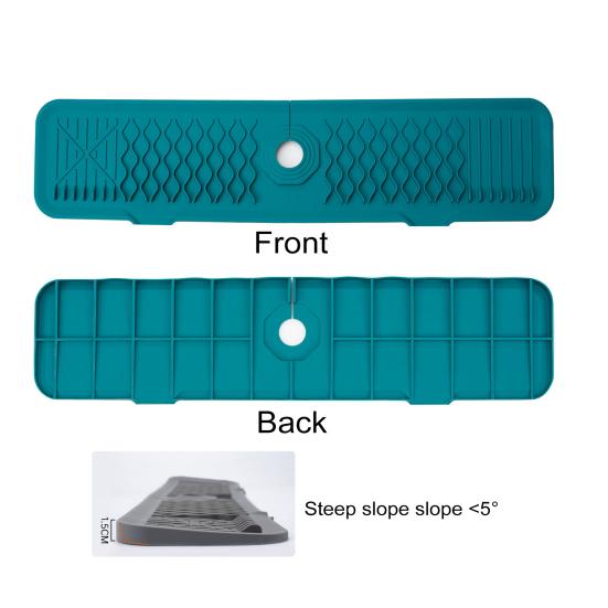 Silicone Faucet Mat Guard Draining Kitchen Sink Splash Guard Drying Mat for Kitchen