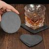 1 шт. Подставка под кружку из натурального сланца, японская многоразовая подставка для напитков, декор для кухни, термостойкая каменная подставка для чайной чашки или кружки.