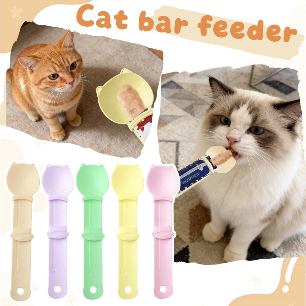 5 шт. Ложки для лакомств для кошек, Выдавливаемая ложка для лакомств для кошек, Многофункциональная кормушка для лакомств для домашних животных, для жидких закусок и влажного корма