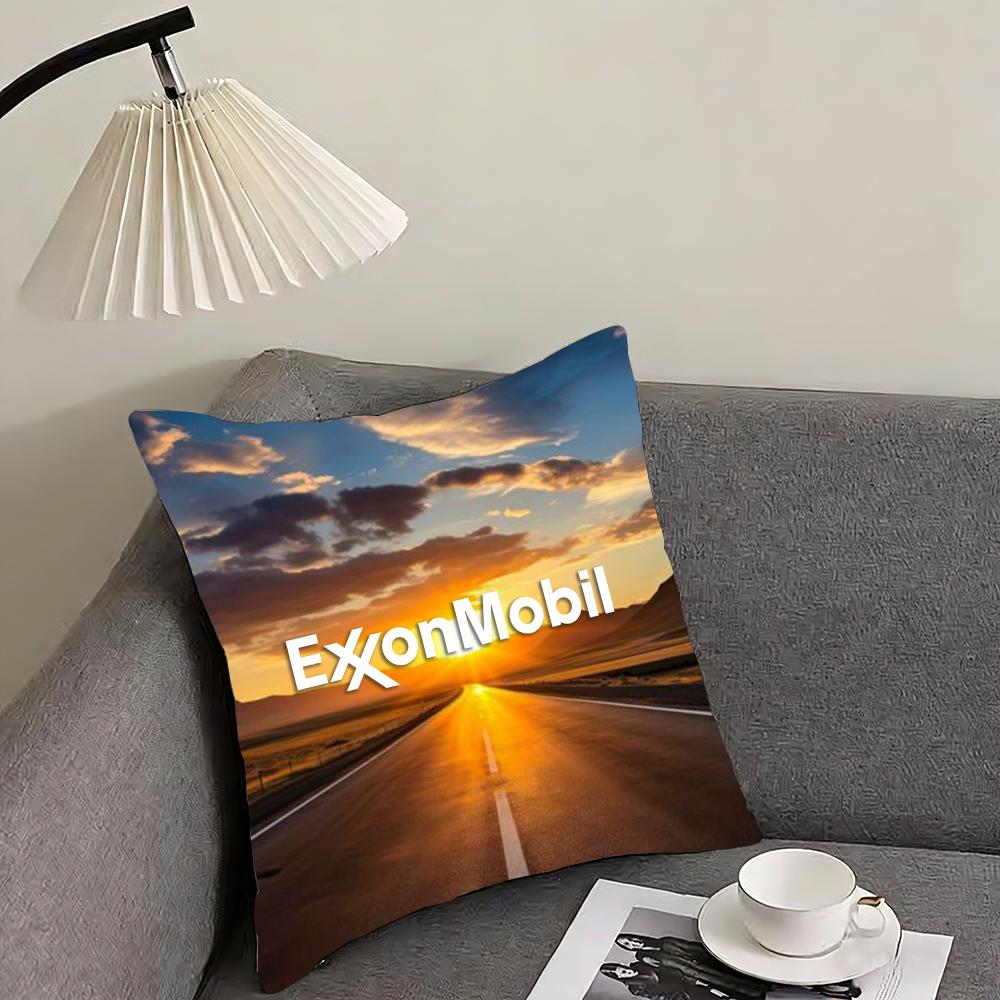 ExxonMobil Cushion Cover Reversible Plush Pillow Cover – For car, sofa, bedroom, perfect as a gift.