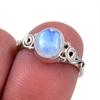 Natural Rainbow Moonstone Gemstone 925 Solid Sterling Silver Ring Size 6 l3I94