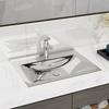 Rectangular Ceramic Sink Grey - vidaXL - 60x46x16 Cm - With Overflow and Tap Hole