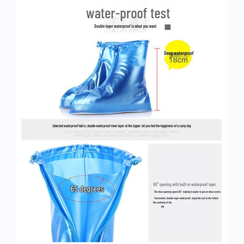 AOLANSI Thickened Reusable Zipper Rain Shoe Covers