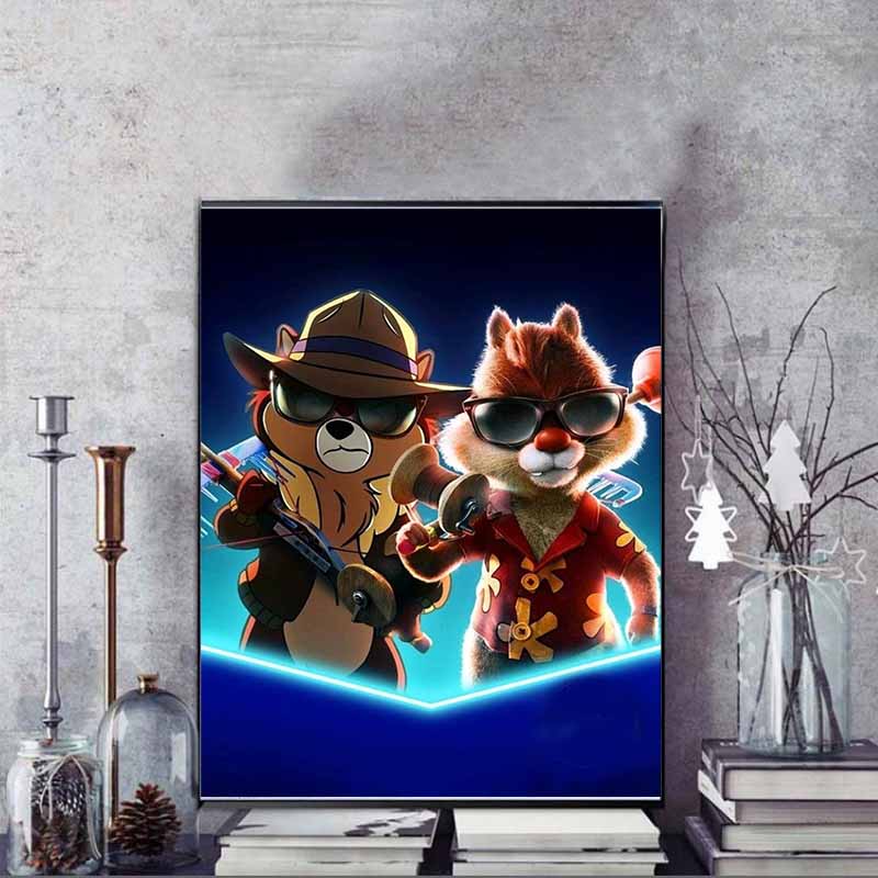 Disney Diamond Painting Chip and Dale Rescue Commando 5D Full Diamond Art Mosaic DIY Embroidery Cartoon Wall Decoration