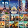 Vintage Metal Sign Travel Round The World FRANCISCO,LOUVR,MILAN,Poster,Home,Bar,Room,Hotel,Cafe,Club Retro Wall Decor Plate Gift