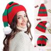 Gift Fur Pom Poms Christmas Hat Winter Thick Santa Claus Cap Plush Holiday Beanies Cap for Adults