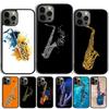 Чехол для телефона с акварельным рисунком саксофона для iPhone 17 Air 15 16 14 13 12 Pro Max 11 Pro Max Plus Coque Shell