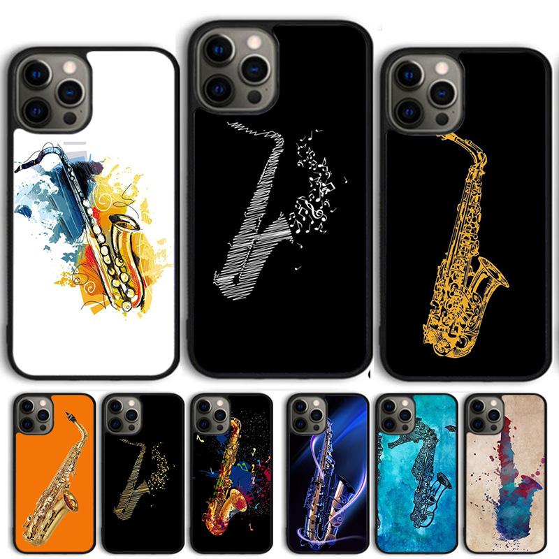 Чехол для телефона с акварельным рисунком саксофона для iPhone 17 Air 15 16 14 13 12 Pro Max 11 Pro Max Plus Coque Shell