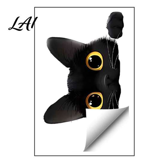 Cat Switch Decals Cute Light Decal Cartoon Black Peeking Sticker Peel Self Adhesive Decor And Stick Wall Sticker for Nursery Living Room Bedroom