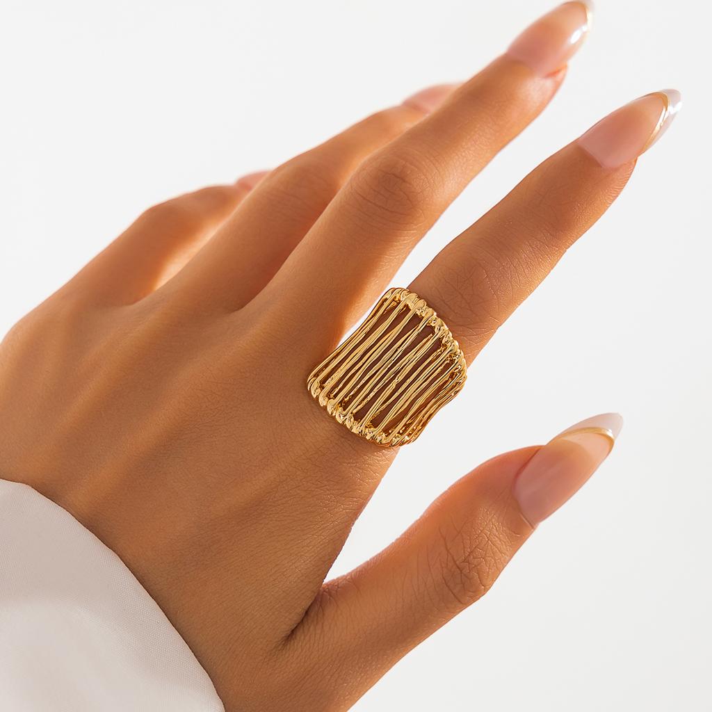 Ingemark 27 Styles Unique Exaggerated Big Flower Starfish Moon Rings Women Punk Geometric Adjustable Finger Ring Grunge Jewelry
