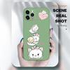 Милый чехол для телефона с милыми кошками для iPhone 15, 14, 13, 12, 11, Samsung Galaxy S23 S22 A52 A52S, мягкие квадратные жидкие силиконовые чехлы с полной защитой