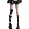 Lolita JK Style High Tube Long Socks Nylon Above Knee Stocking Transparent Stripe Stockings  Summer
