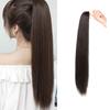 Bybrana Черный коричневый парик из синтетических волос с прямым хвостом на клипсах
