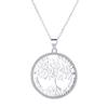 S925 Sterling Silver Leaves Hollow Tree of Life Pendant Korean Style Stylish Simple and Versatile Silver Accessories