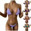 Women Sexy Fashion Solid Color Bikini Strappy Swimsuit