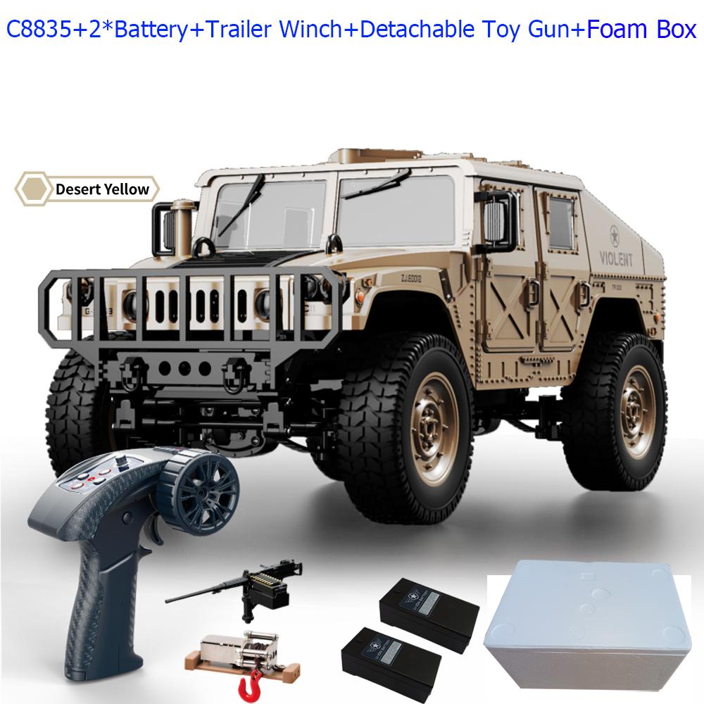 ABAH1 C8835 1:14 RC Car 2.4G Remote Control Car 4WD Off-road Climbing Simulation All-terrain RC Crawler Military Jeep JJRC RC Toys