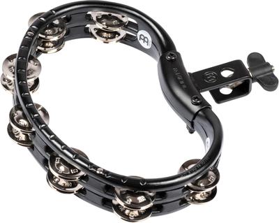 MEINL Percussion Traditional ABS Tambourine Steel Jingles Black TMT2BK []