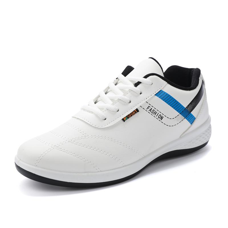 Мужские корейские повседневные одинарные туфли с износостойкой тонкой кожаной поверхностью, легкие кроссовки с низким вырезом