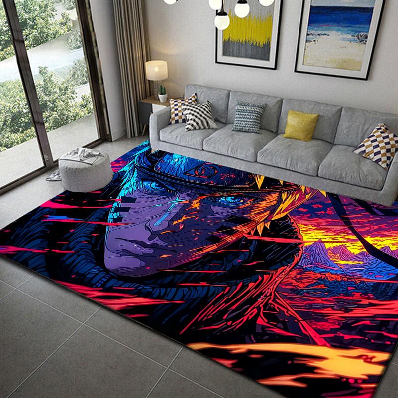 Naruto Ninja Secret Technique Area Rug Soft Cozy Washable Carpet for Game Room