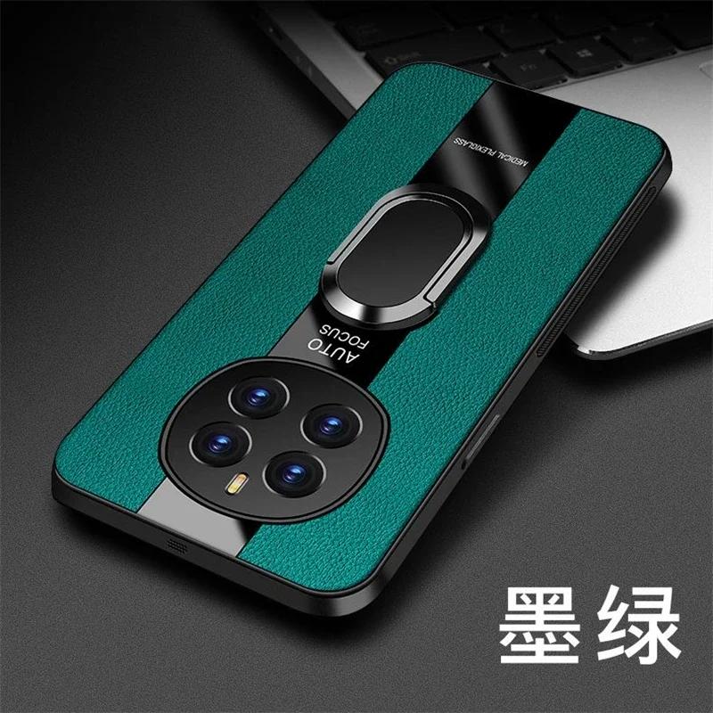 Роскошный чехол для телефона из плексигласа и кожи для Honor Magic 7 Pro с магнитным держателем-кольцом, противоударная крышка для Magic 7 Lite 6 Lite 5 5G