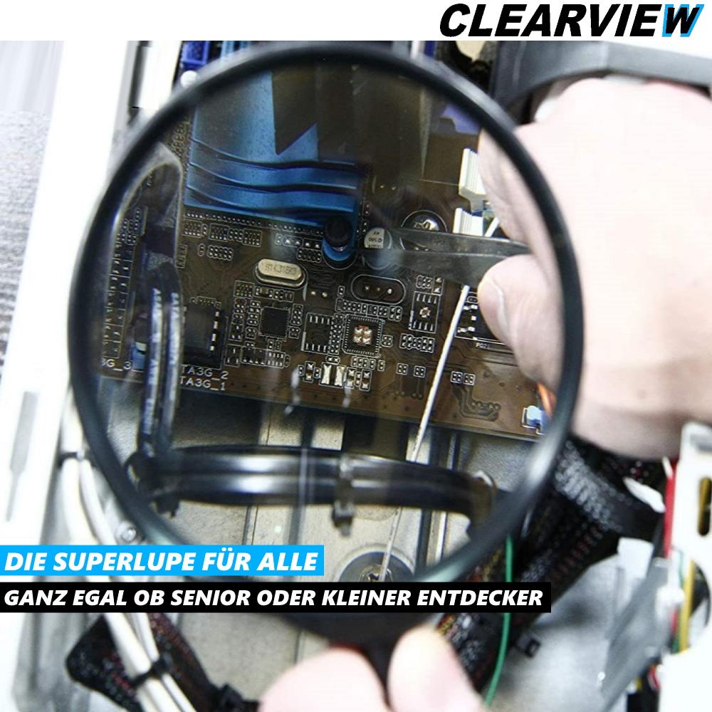 CLEARVIEW Handheld Magnifier XXL Magnifying Glass Reading Magnifier Magnifying Glass Reading Aid Seniors Children