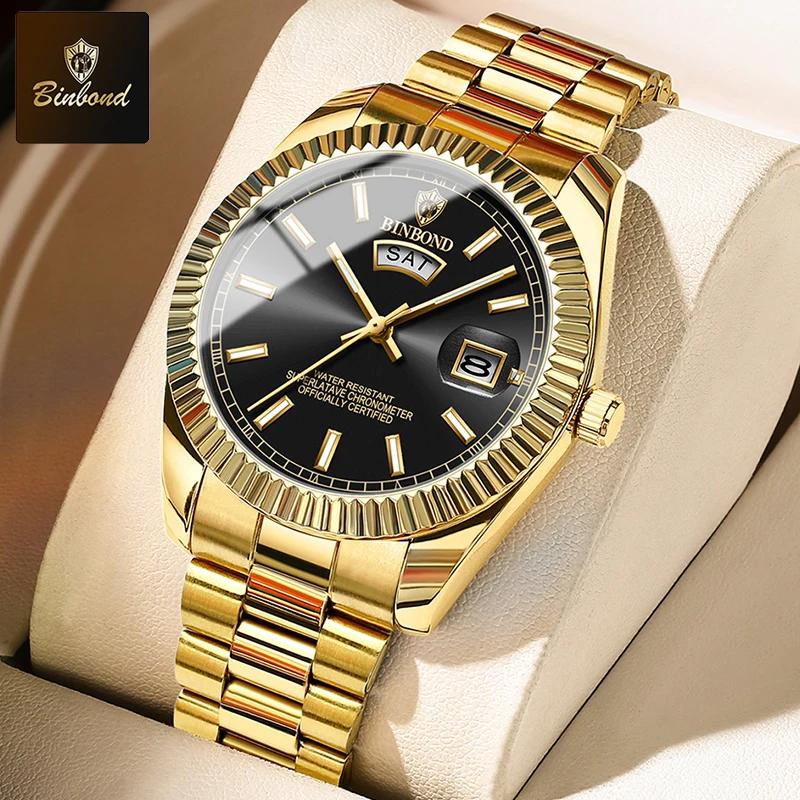 Men's Fashion Business Sports Quartz Watch 30M Waterproof Luminous Classic Calendar Creative Clock Male Wristwatch