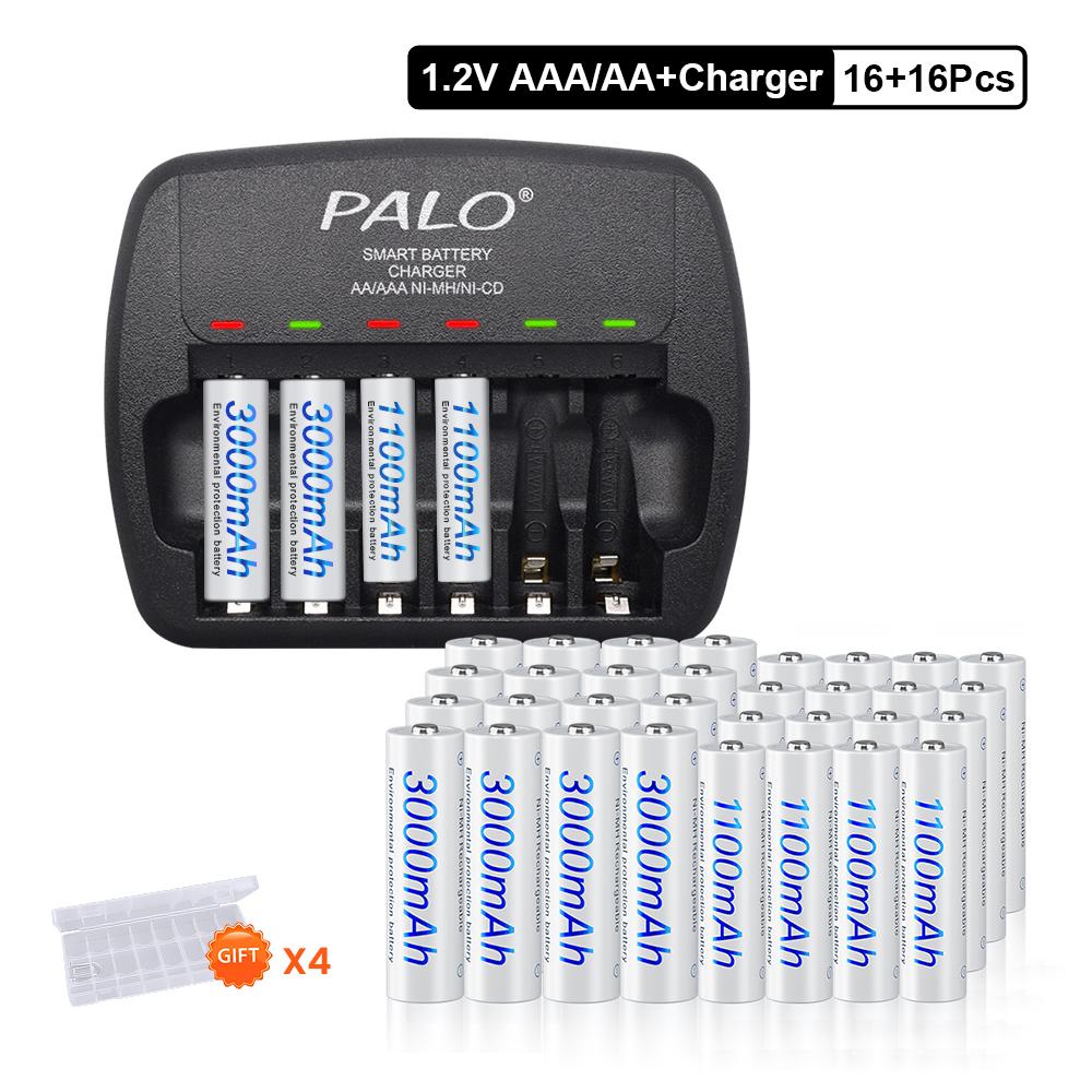 PALO Зарядное устройство +1,2 В AA AAA NIMH аккумулятор AA AAA NIMH аккумулятор для игрушечного фонарика