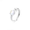 Good Meowning Iridescent Moonstone Kitten Fishtail Ring - Cute Bestie Qixi Gift