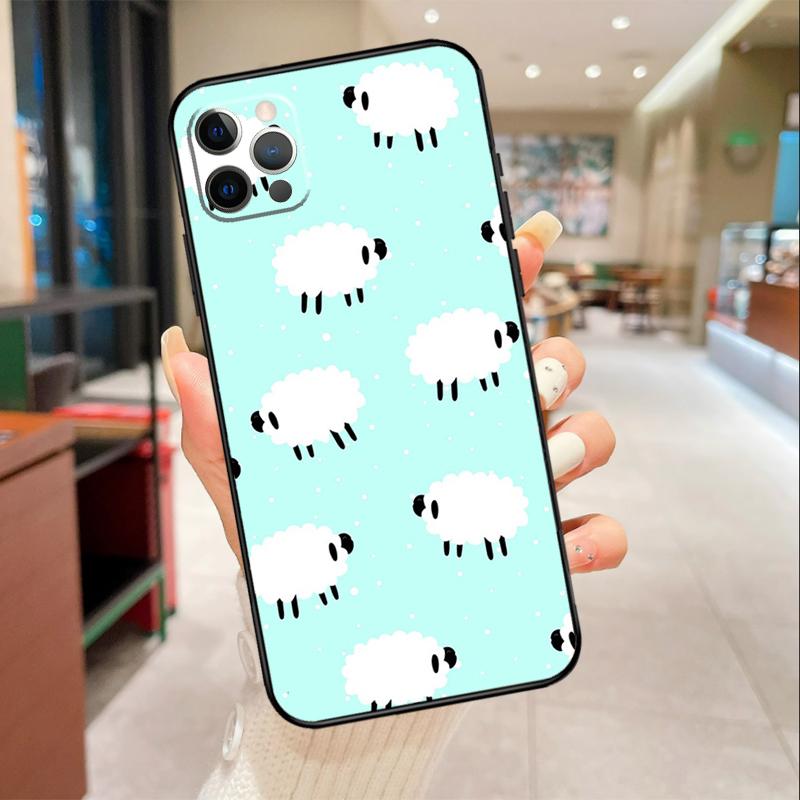Милый Чехол для Телефона с Овечкой Для iPhone 17 16 15 14 13 11 12 Pro Max mini 16 Plus 16e 17 Air Защитный Чехол