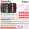 Набор для рыбалки на дальние расстояния из 273 предметов со сферическими поплавками, приманками, вертлюжками и крючками для морской и каменной рыбалки