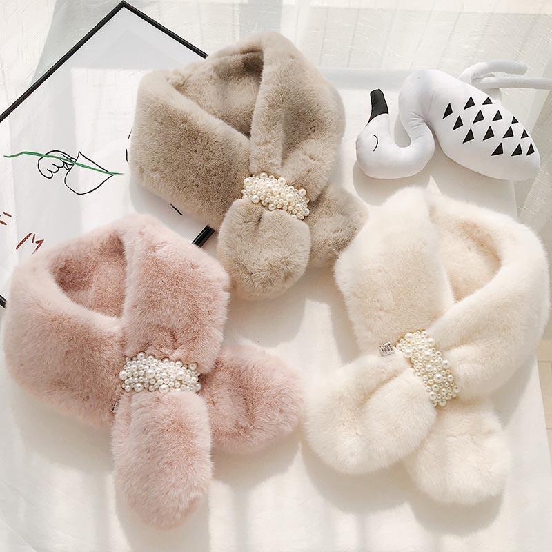 Fashion Imitation Rabbit Fur Collar Scarf Autumn Winter Plush Thicken Keep Warm Scarf