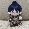 1 set Uniform Doll Clothes Outfit Plaid Overall Doll Dress Up Set  10cm Cotton Doll