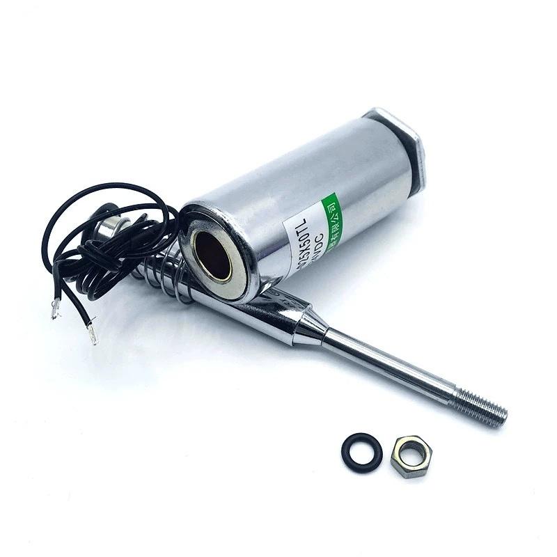 DC 12V or 24V Stroke 10mm Push Type Tubular Solenoid Electromagnet w Spring Return XRN-19*42TL